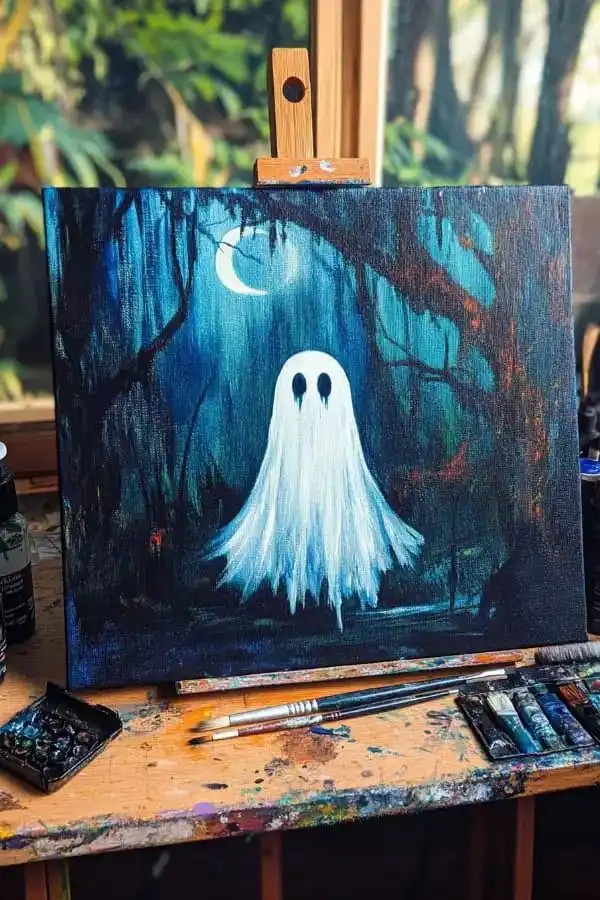 Ghost Painting for Paint & Sip Night